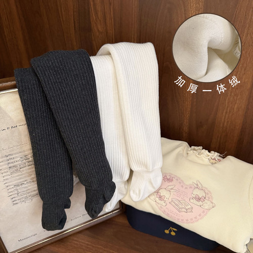 简约百搭一体奥利绒连裤袜