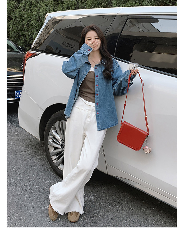 中式国风水墨画拼接蓝色水洗牛仔衣外套女小个子短款高端夹克上衣,女装衬衫,浙宝220