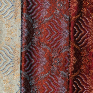 海浪纹高密提花织锦缎布料新中式 上衣旗袍外套面料香云纱 汉服唐装