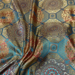 织锦缎布艺古风汉服旗袍绸缎仿古坐垫古风提花丝绸服装面料宽幅