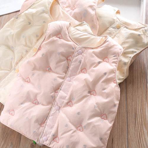 女童中大童保暖轻薄羽绒马甲