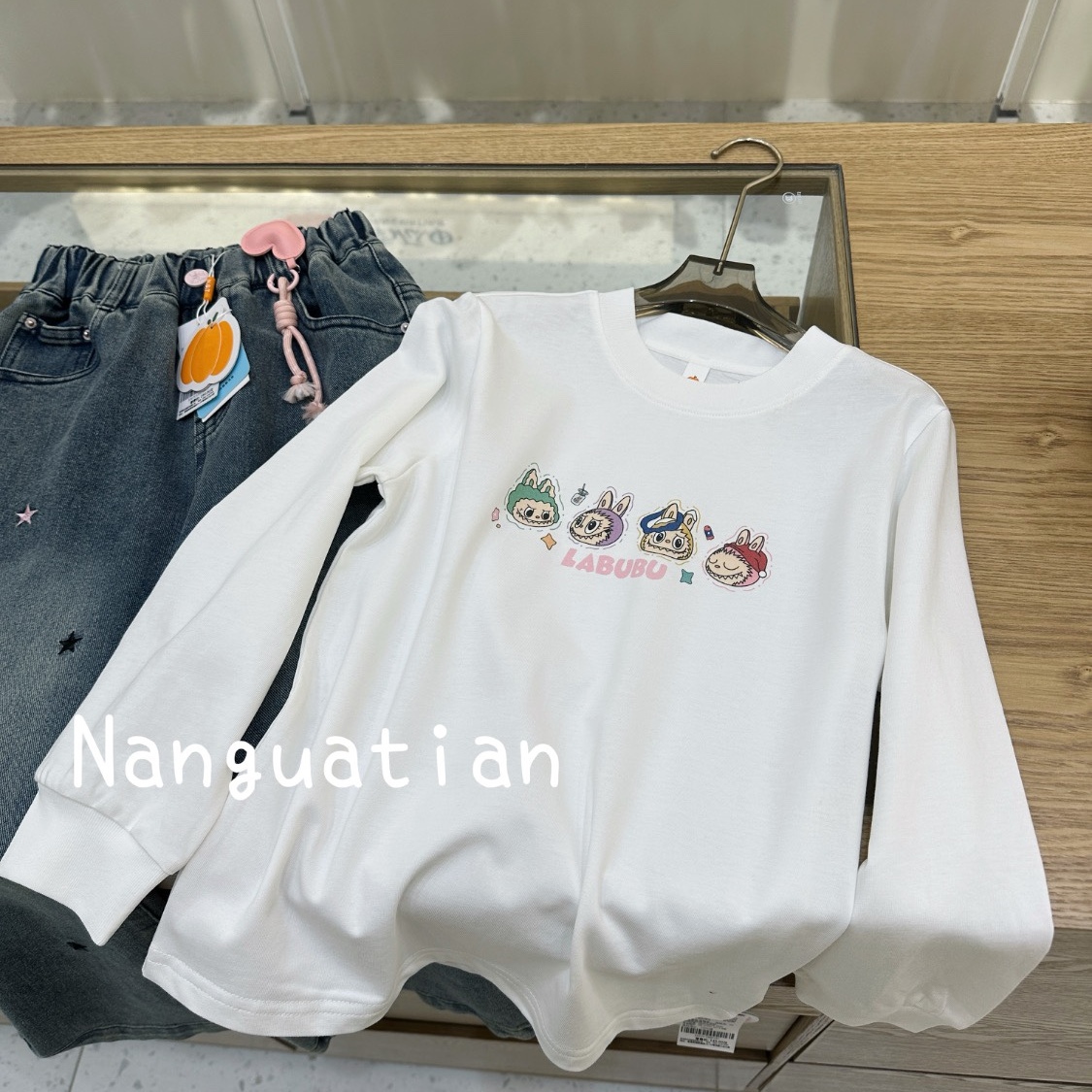 南NGT 2025秋装新款儿童女童春秋款卡通T恤女孩纯棉打底上衣 洋气