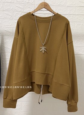 后背拉链大码上衣宽松