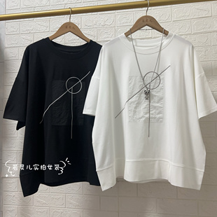 若灵儿肥胖mm夏装韩版圆领短袖T恤宽松休闲遮肉显瘦大码女装上衣