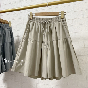 夏季新款韩版弹力高腰裙裤简约百搭打底裙裤短裙裤子