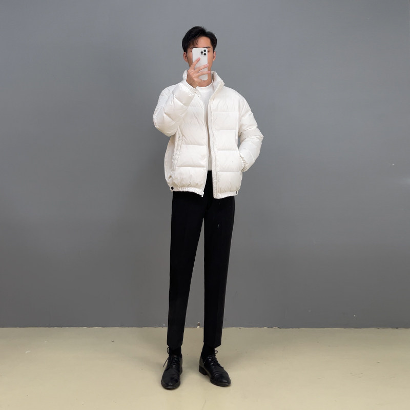 DOWN JACKET MENS AUTUMN AND WINTER NEW LIGHT MATURE STYLE MENS THICKENED LIGHT DUCK DOWN SHORT TOP WARM WINTER COAT