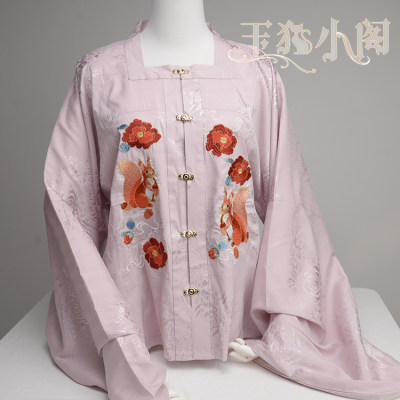 松鼠/猫咪衣服裁片方领半袖汉服