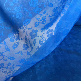 茶茶花花（化纤罗）茶花花朵提花清新古风汉服布面料玉猫家