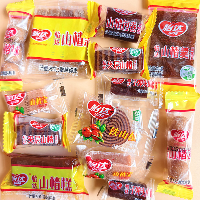 怡达山楂糕山楂片果丹皮山楂卷铁山楂蜜饯果脯果干儿童时怀旧零食