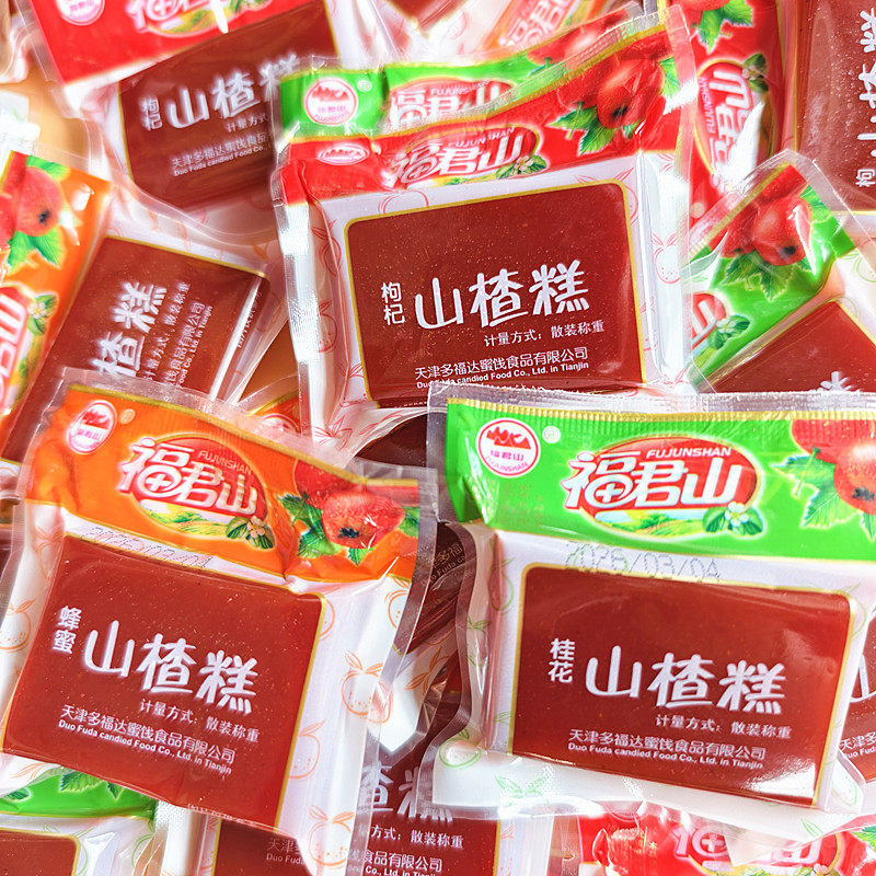 福君山山楂糕酸甜蜂蜜枸杞桂花山楂卷条片果糕散装果丹皮蜜饯零食