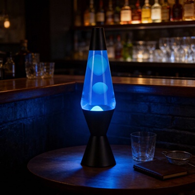 桌面熔岩灯酒吧氛围灯卧室客厅艺术台灯lavalamp水母浮游灯小夜灯