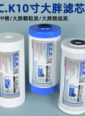 CCK前置过滤器大白瓶滤芯PP棉活性炭烧结炭通用大流量全屋过滤器