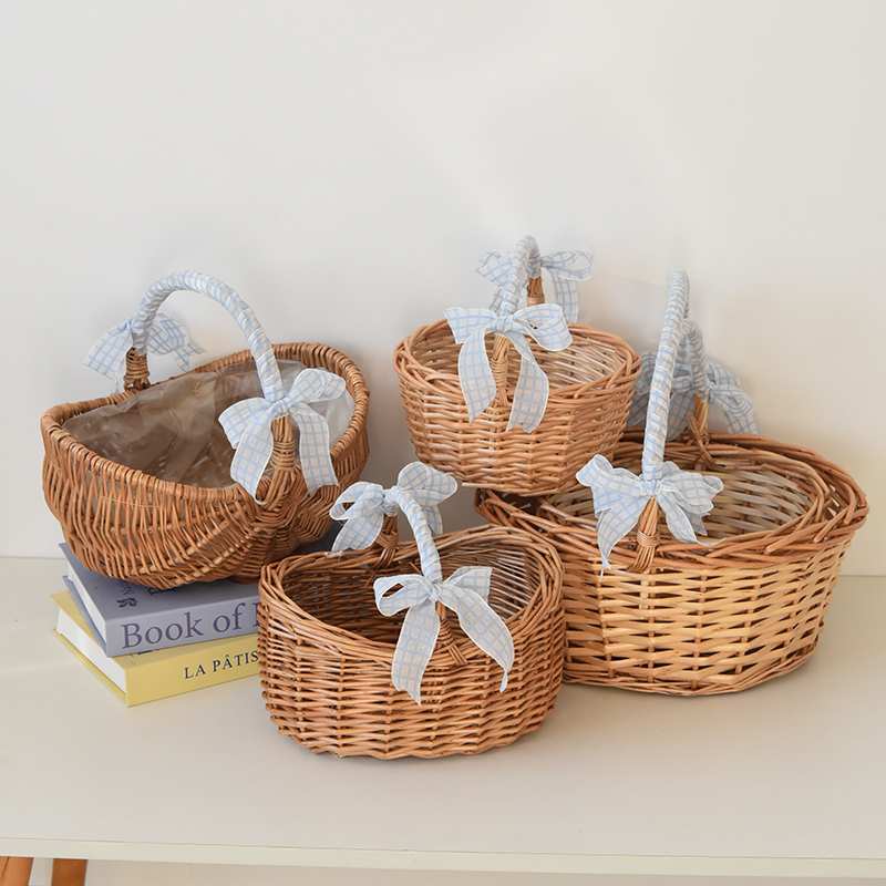 藤编手提花篮野餐拍照道具礼品篮