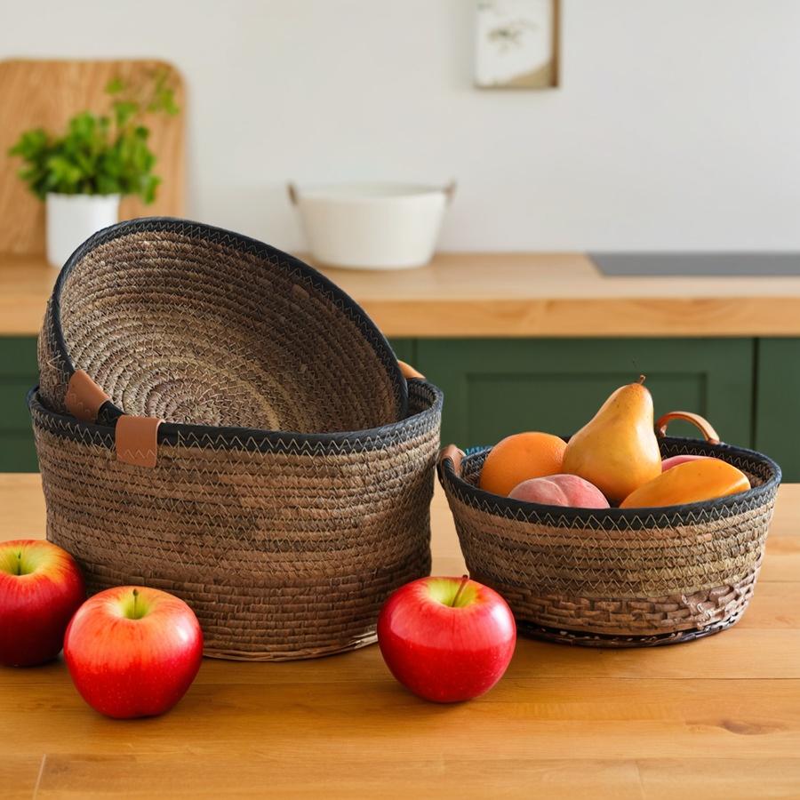 北欧风手工编织棉线收纳篮