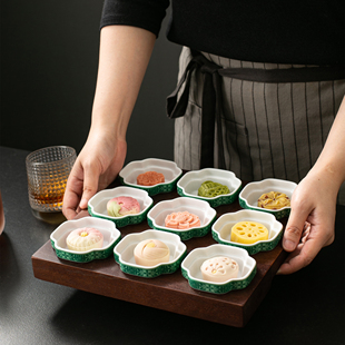 酒店餐具九宫格小碟子拼盘配菜凉菜茶点心碟特色托盘蘸料碟商用