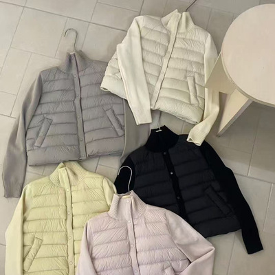 新国标90绒针织拼接立领轻薄排骨羽绒服新款现货外套羽绒女款时尚