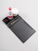 皮质会议夹杯垫定制写字垫板夹会议记录文件夹定制磁性桌垫茶杯托