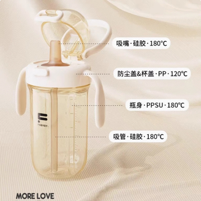 适配菲尼贝贝儿童水杯婴幼儿吸管杯宝宝学饮杯ppsu直饮杯直饮奶瓶