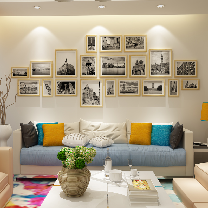 Photo wall Irregular European style Wood Frame bedroom Living room sofa background Photo wall rectangle combinationin the Home accessories , Photo/Photo Wall , Photo Wall  category - from Buy2taobao.com to provide professional Taobao agent buy service