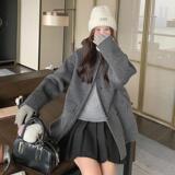 24年冬款！连帽人字纹双面妮子2D082-K009-P295428-【现货】，女装毛呢外套，2D082