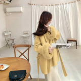 082冬款【大货【袖口狐狸毛韩系时尚短款风衣G20-P315498，女装毛呢外套，2D082