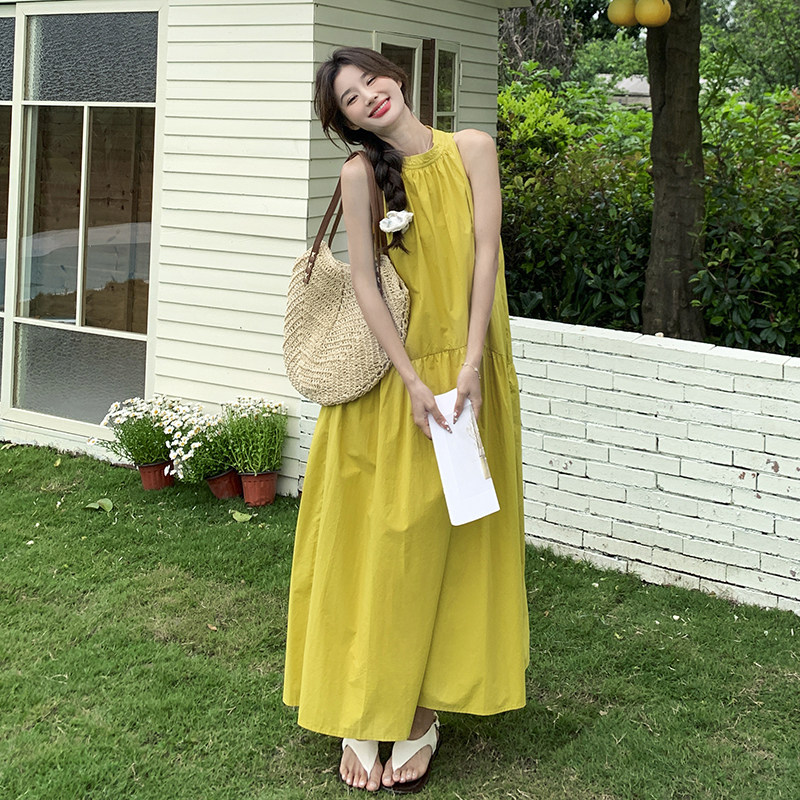 以备货数据好法式甜美风挂脖小清新连衣裙082/Y102-P120178,女装连衣裙,2D082