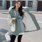 高级感大毛领工装派克棉服女冬季2024新款高级感加绒加厚拼接外套，女装派克服，2D082
