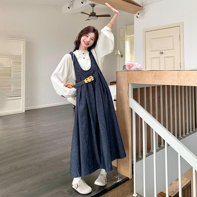 无袖牛仔连衣裙背带裙套装女春秋2025新款小清新高级感减龄爆款,女装连衣裙,2D082