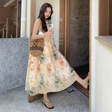 ！法式仙女花色沙滩旅游连衣裙2D082-K228-P140228，女装连衣裙，2D082