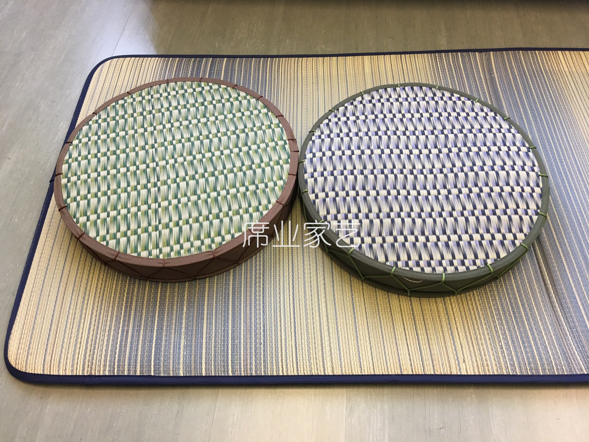 塌塌米瑜伽圆形带花坐垫夏天