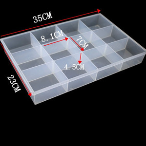 8格20格9格12格6格无盖透明塑料盒电子元件收纳盒柜台样品展示盒