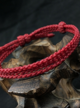 马年本命年红绳手链太岁手绳护身符红色手环男女2026纯手工精编绳