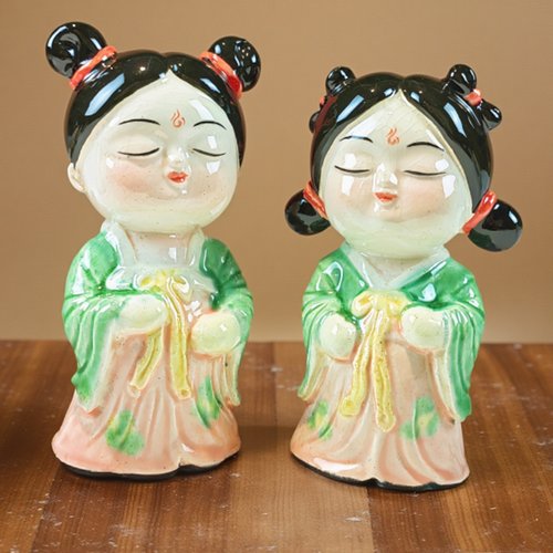 洛邑三彩陶瓷唐小妞手办潮玩礼品