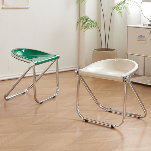 中古奶油风可折叠餐椅梳妆凳