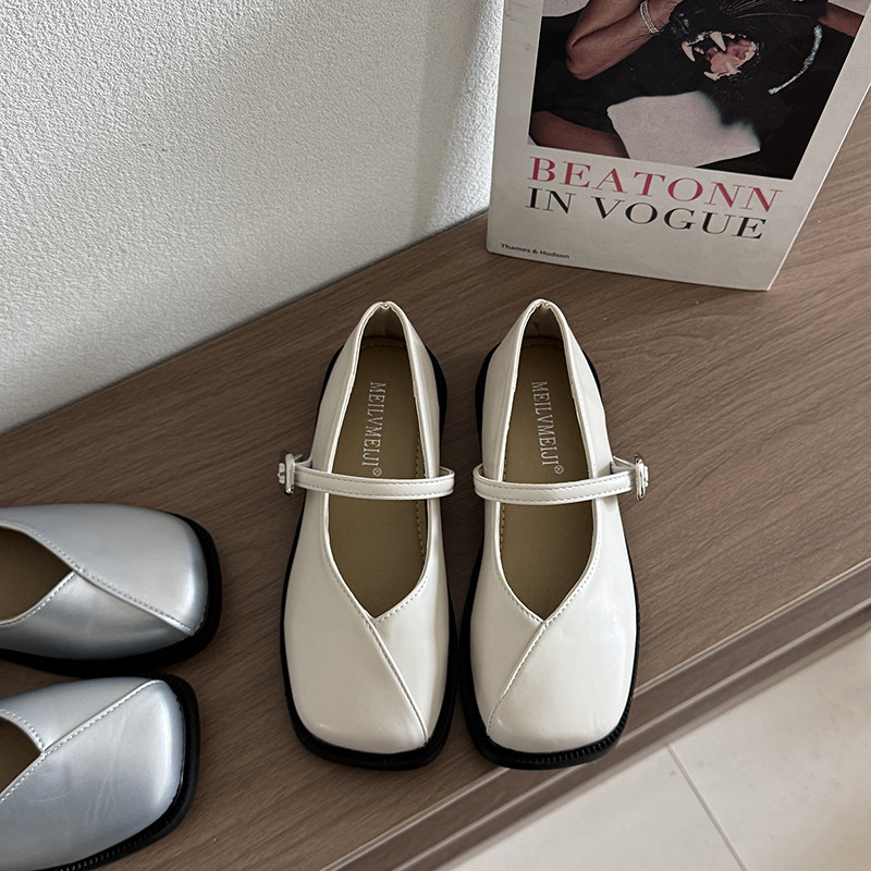 法式玛丽珍女鞋2025新款春季方头浅口晚晚风平底单鞋配裙子小皮鞋,女鞋,玛丽珍鞋,淘宝优惠券,粉丝福利购,淘宝优惠卷