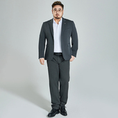 西服伴郎新郎礼服弹力抗皱面试西装 10XL码 正装 修身 两件套 加大码