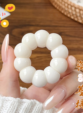 白玉蒜瓣大肠菩提手串新年喜庆红苹果吊坠女生绕指柔文玩小手捻