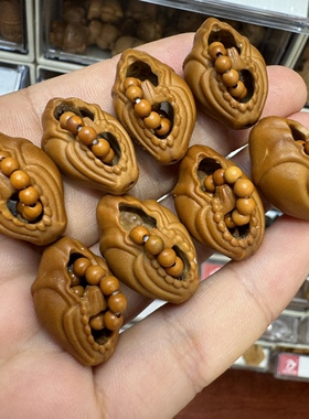 橄榄核雕刻镂空无相佛配饰文玩配饰手串手链配饰DIY创意饰品佛珠