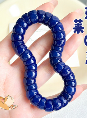 菩提根克莱因蓝猪大肠单圈手串绕指柔男女静音盘玩佛珠文玩手串