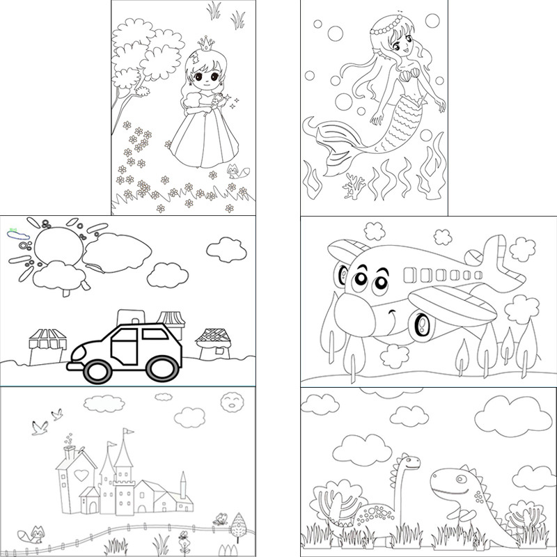 工厂批发儿童DIY水彩涂鸦画框早教玩具框绘画颜料水彩手工油画框