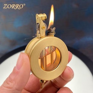 煤油打火机可视透明油仓重型砂轮高密封新款 新款 艺术圆盘异形纯铜