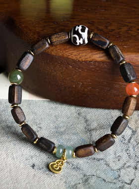 新中式越南达拉干沉香木手串宝瓶天珠葫芦吊坠文玩手链爆款批发女