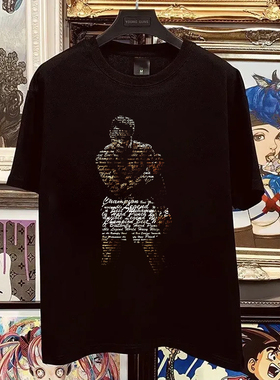 原创拳王阿里Muhammad Ali水洗做旧纯棉街头UFC拳击短袖T恤tshirt