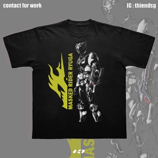 MaskedRiderRyuga蒙面超人龙牙男装女装全棉印花短长袖T恤t-shirt