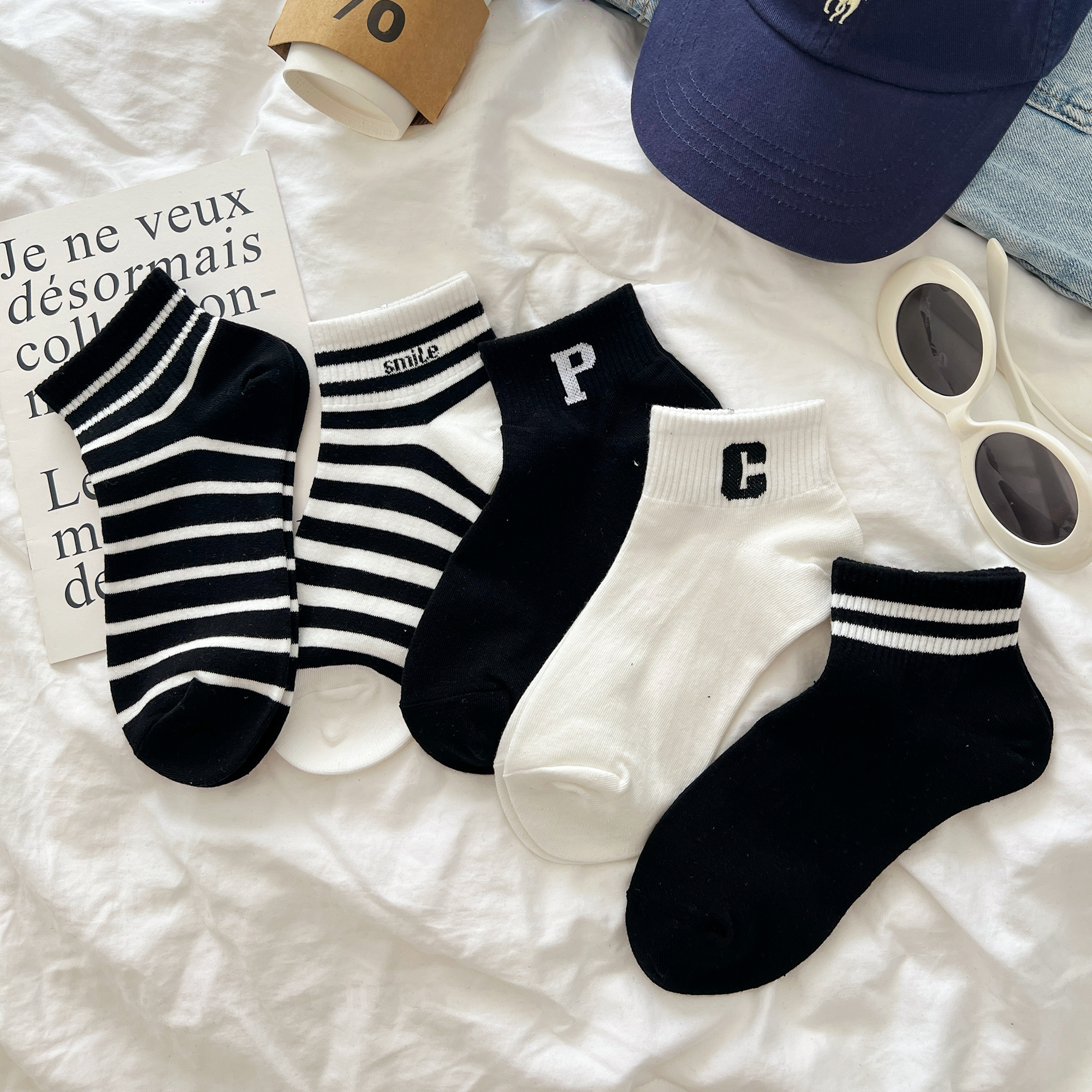 ins风吸汗透气春夏女短袜女