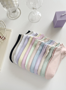 夏季薄款袜子女短袜浅口纯棉可爱日系低帮袜韩国白色简约ins船袜