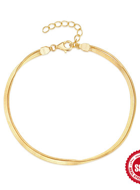 新款925纯银双层蛇骨链手链欧美热销气质高级感INS冷淡风首饰手链