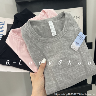 质量 专柜 裸感无缝修身 瑜伽上衣 T恤 白菜 健身运动短袖 价格