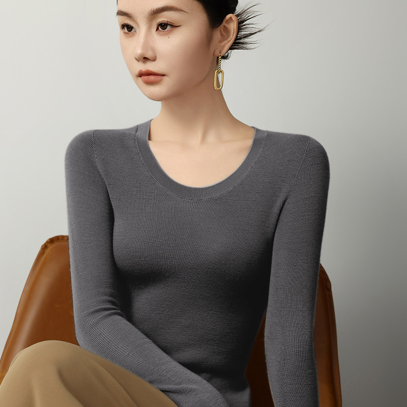 2024新款冬羊毛衫女圆领一线无缝长袖精纺扬子纱打底内搭薄款毛衣,女装/女士精品,羊绒衫,淘宝优惠券,粉丝福利购,淘宝优惠卷