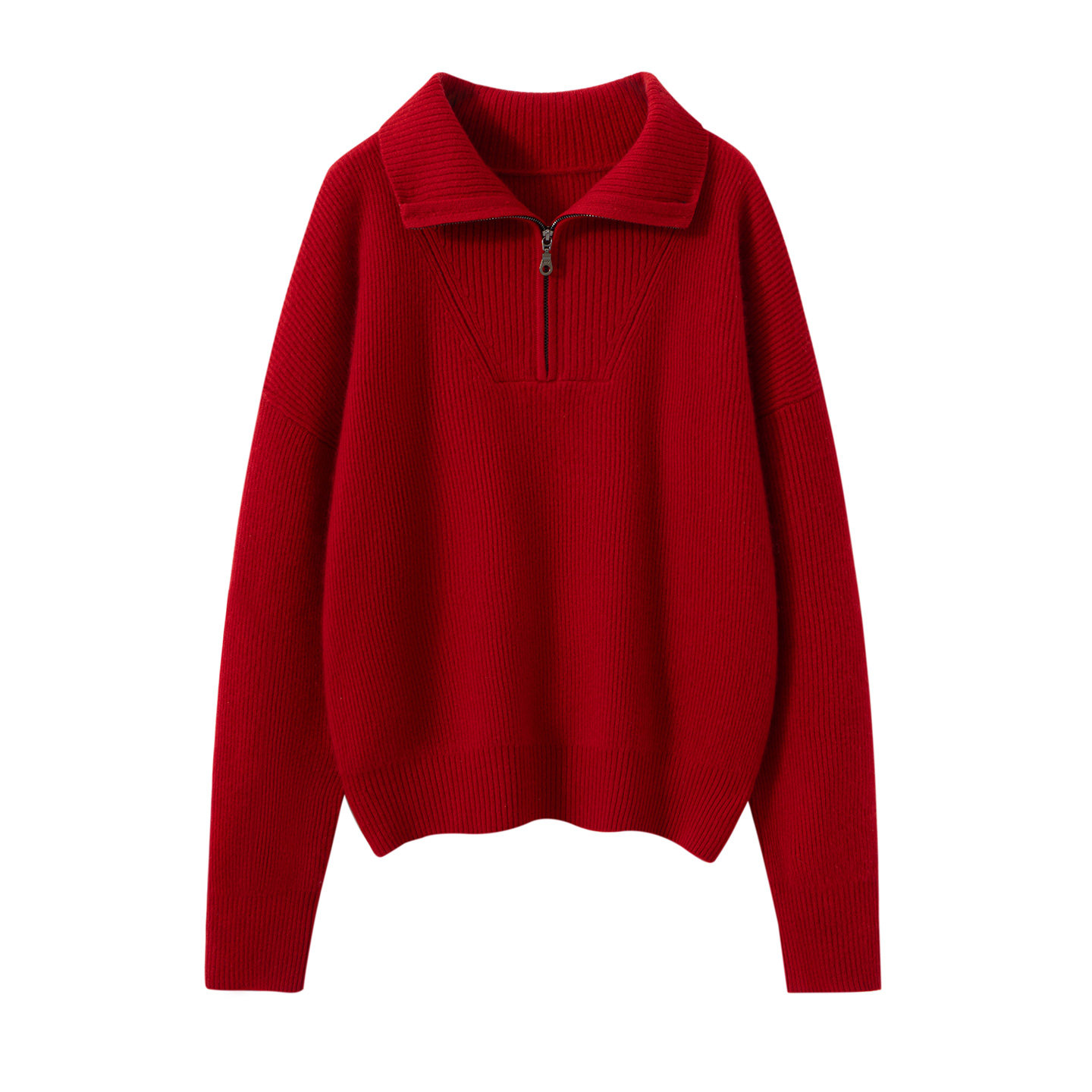 康赛妮之禾同款复古半拉链纯羊绒衫女翻领宽松针织衫套头长袖毛衣,女装/女士精品,羊绒衫,淘宝优惠券,粉丝福利购,淘宝优惠卷